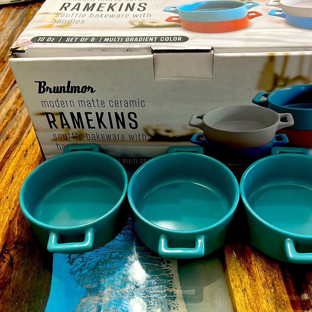 Bruntmor Blue Ceramic Ramekins